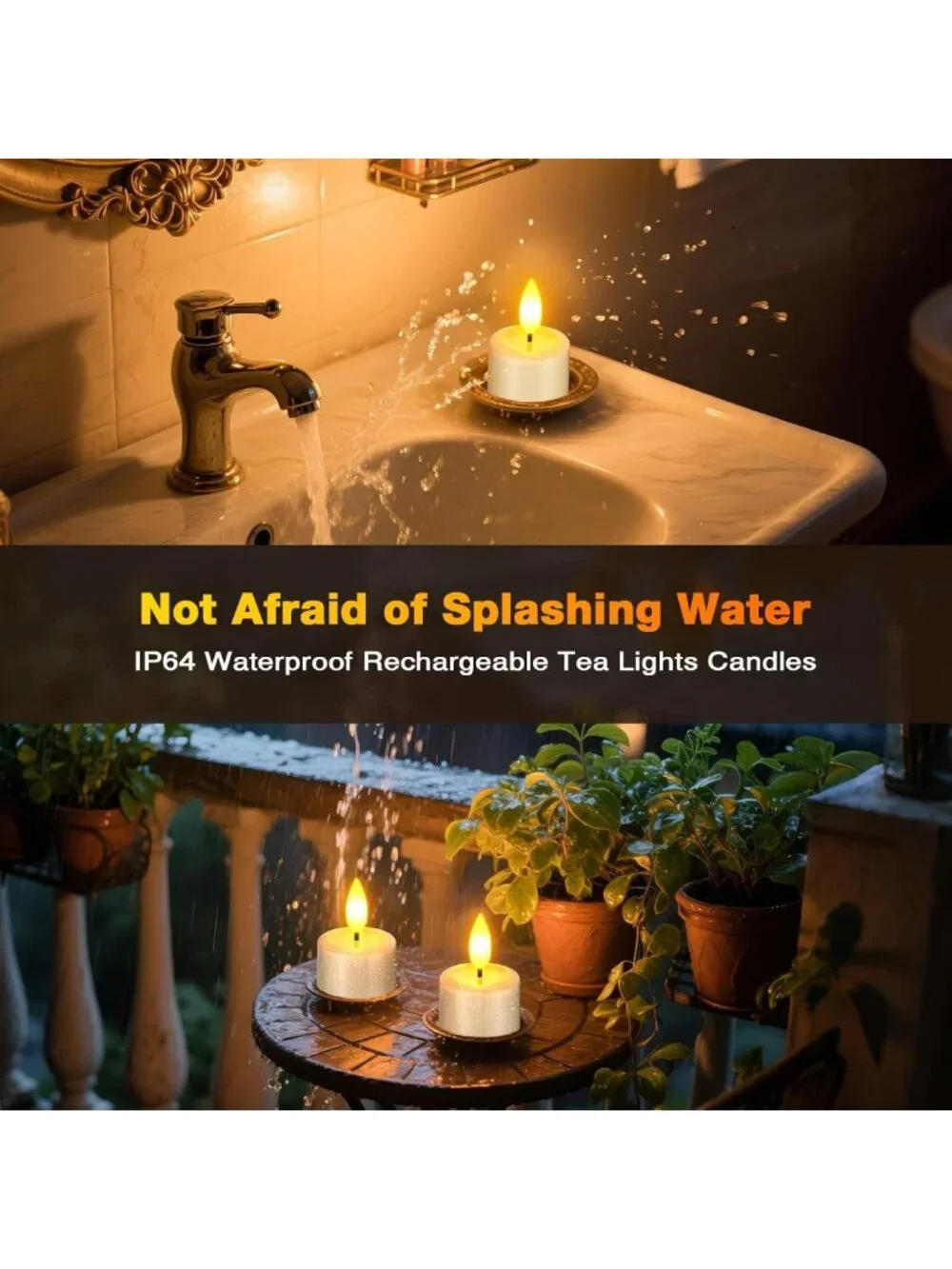 Rechargeable Waterproof Tea Light Candles with Remote & Timer - Perfect for